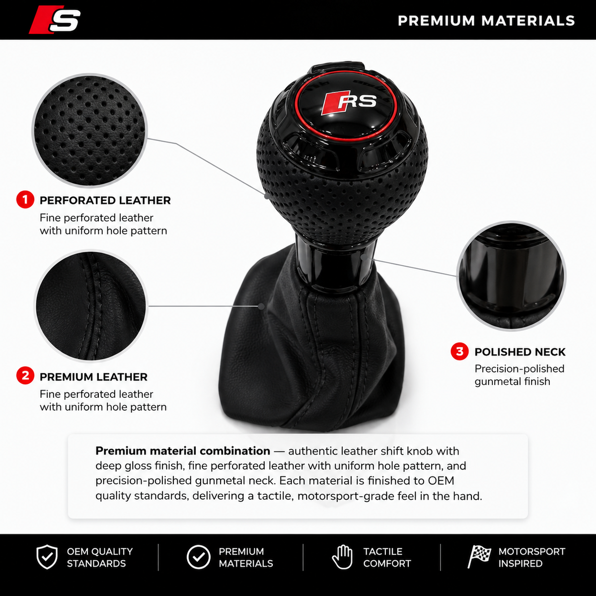 Piano black Audi RS knob