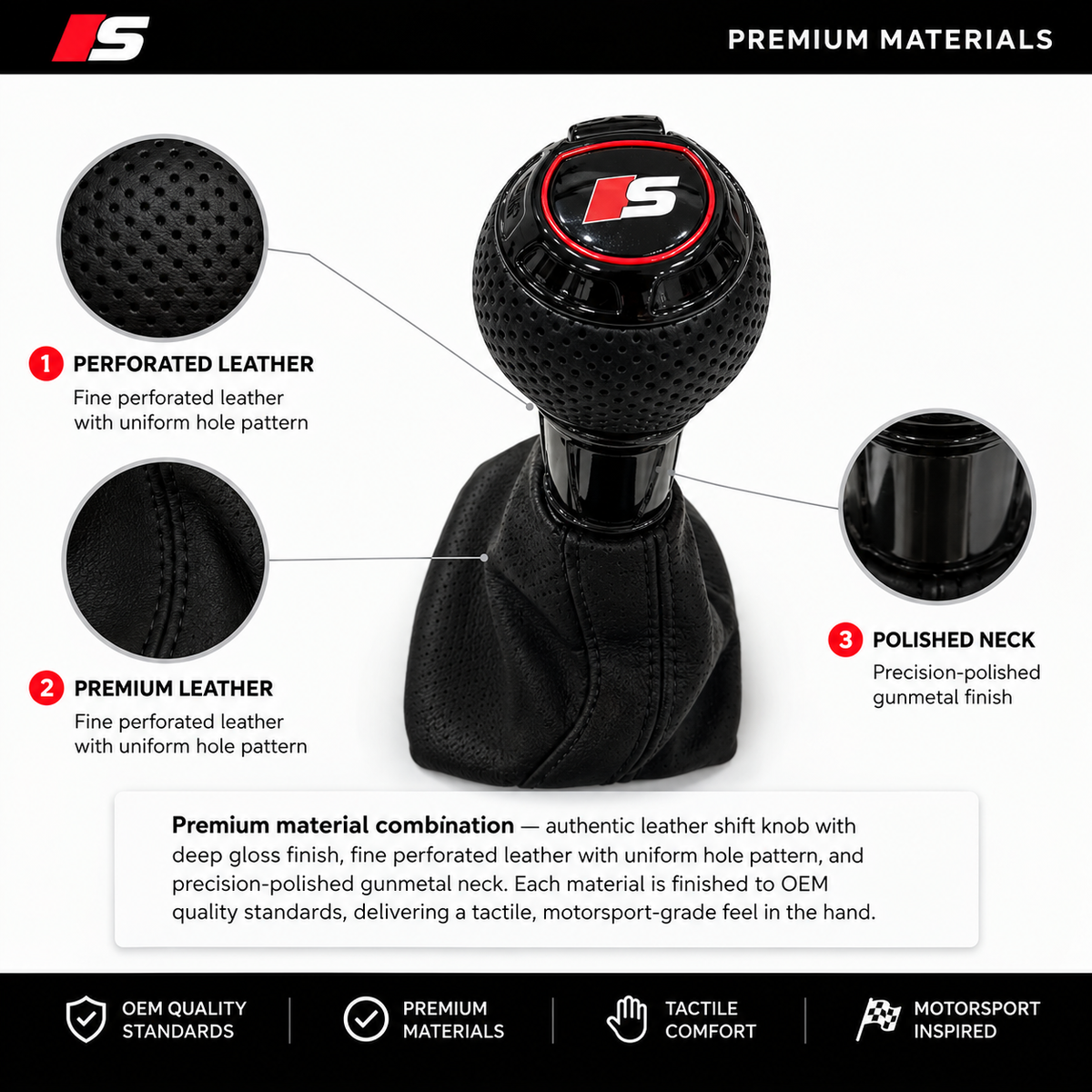 Piano black Audi A4 A5 A6 A7 Sifter knob