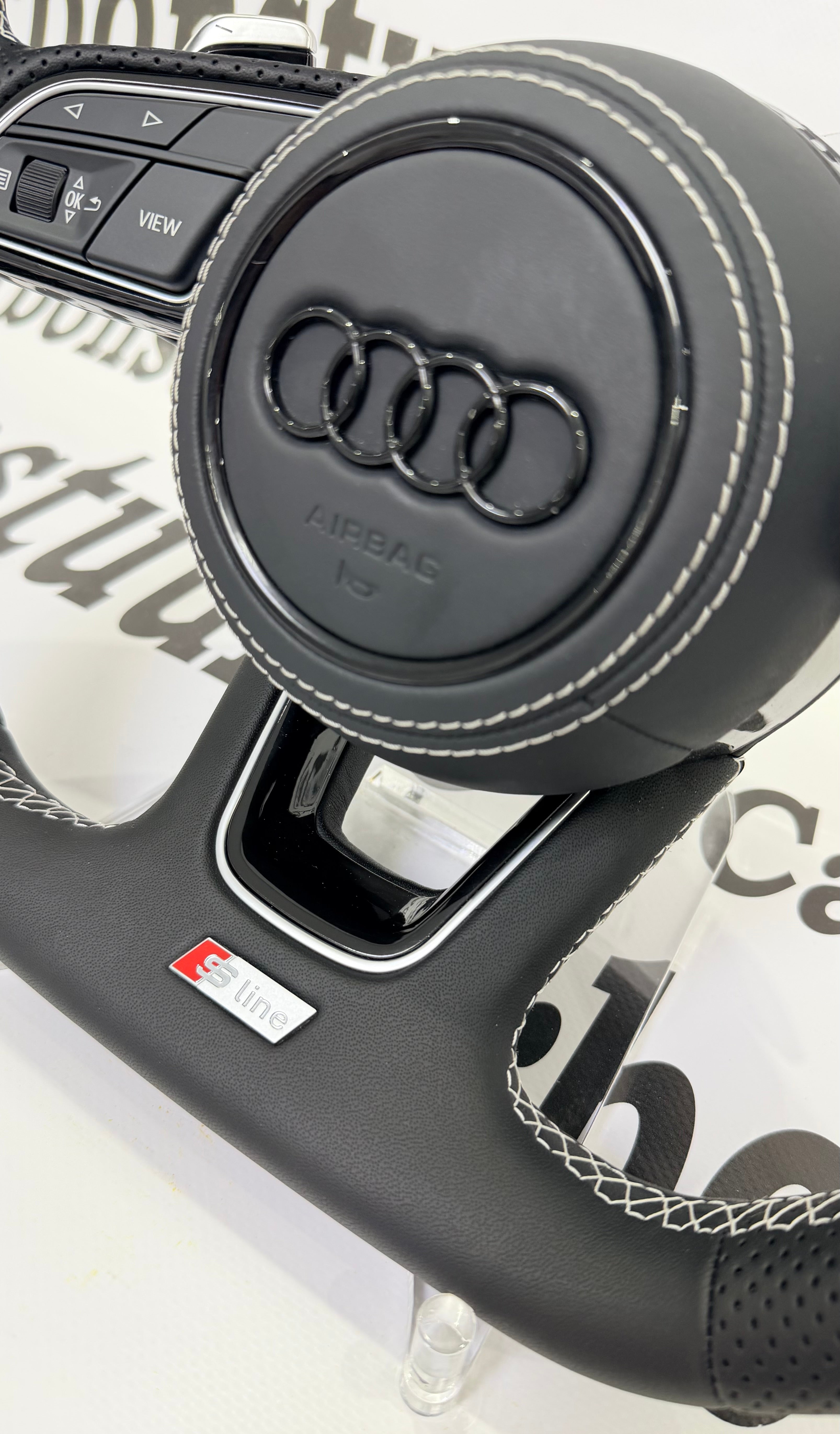 Audi A3/A4/A5 2017-2023 White Stitching